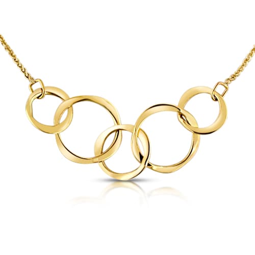 Little Varied Circle Necklace 19" 14k yellow gold